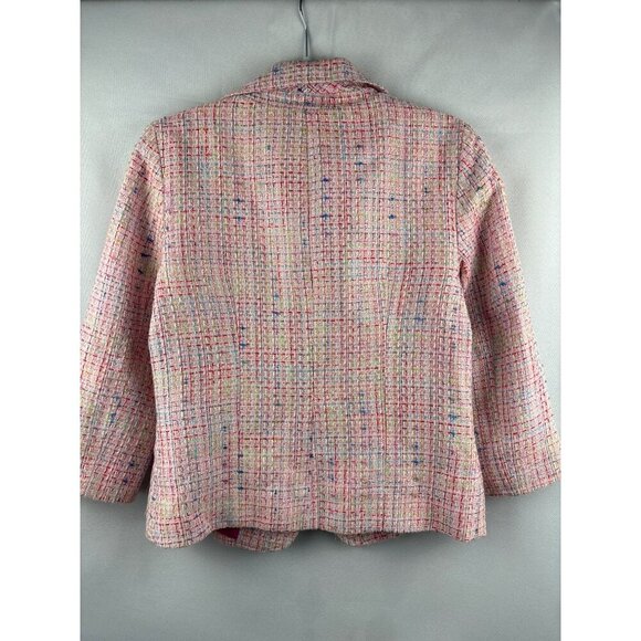 S & D Womens Medium Multicolor Tweed Blazer Jacket - Picture 4 of 4